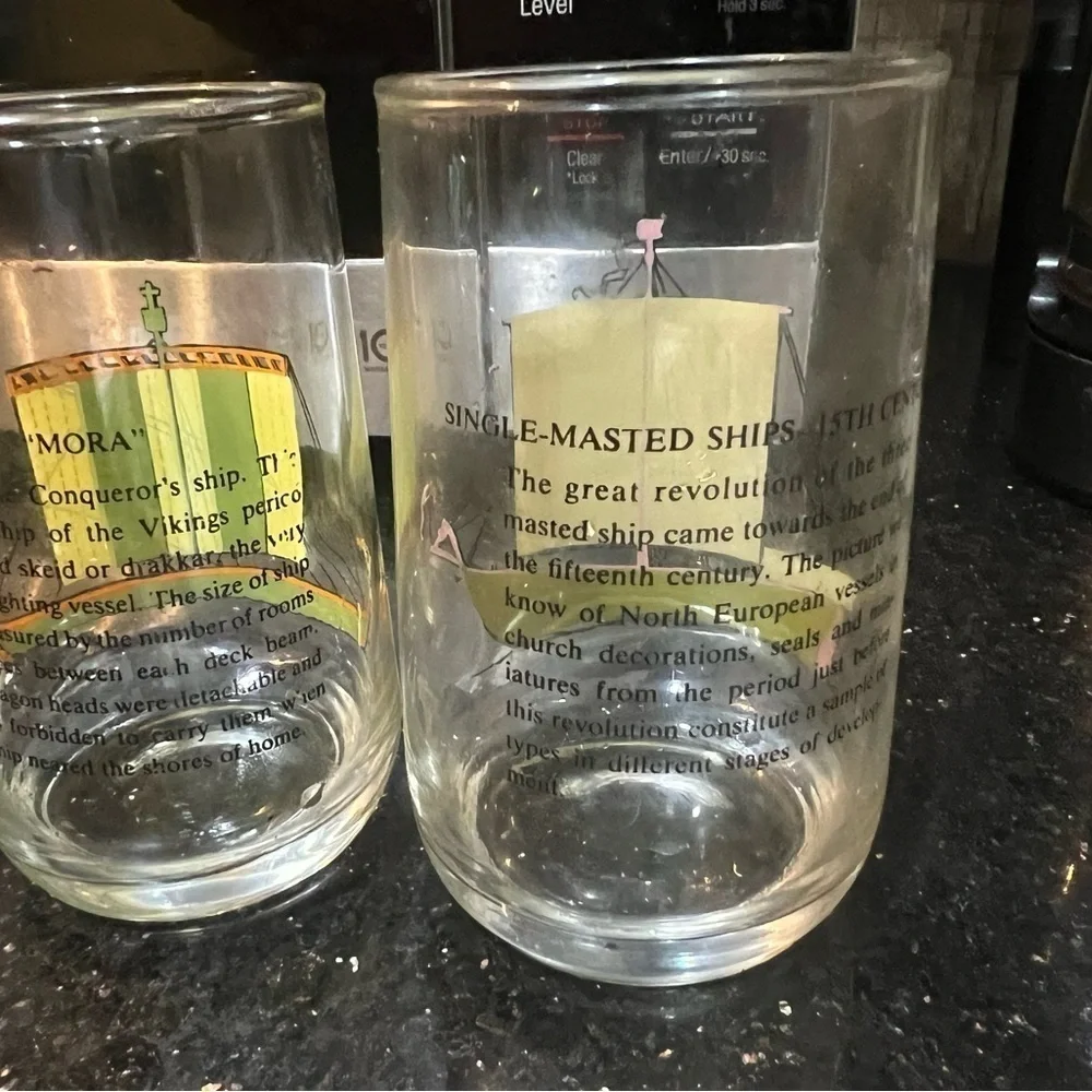 Vintage 1970s Brockway Historic Sailing Ship Collection Drinking Glasses